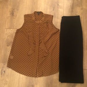 ANN TAYLOR Pecan Shell Top